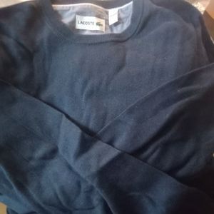 New w/o tags, Men's Lacoste Crew neck Sweater, Navy Blue, sz 4 med.